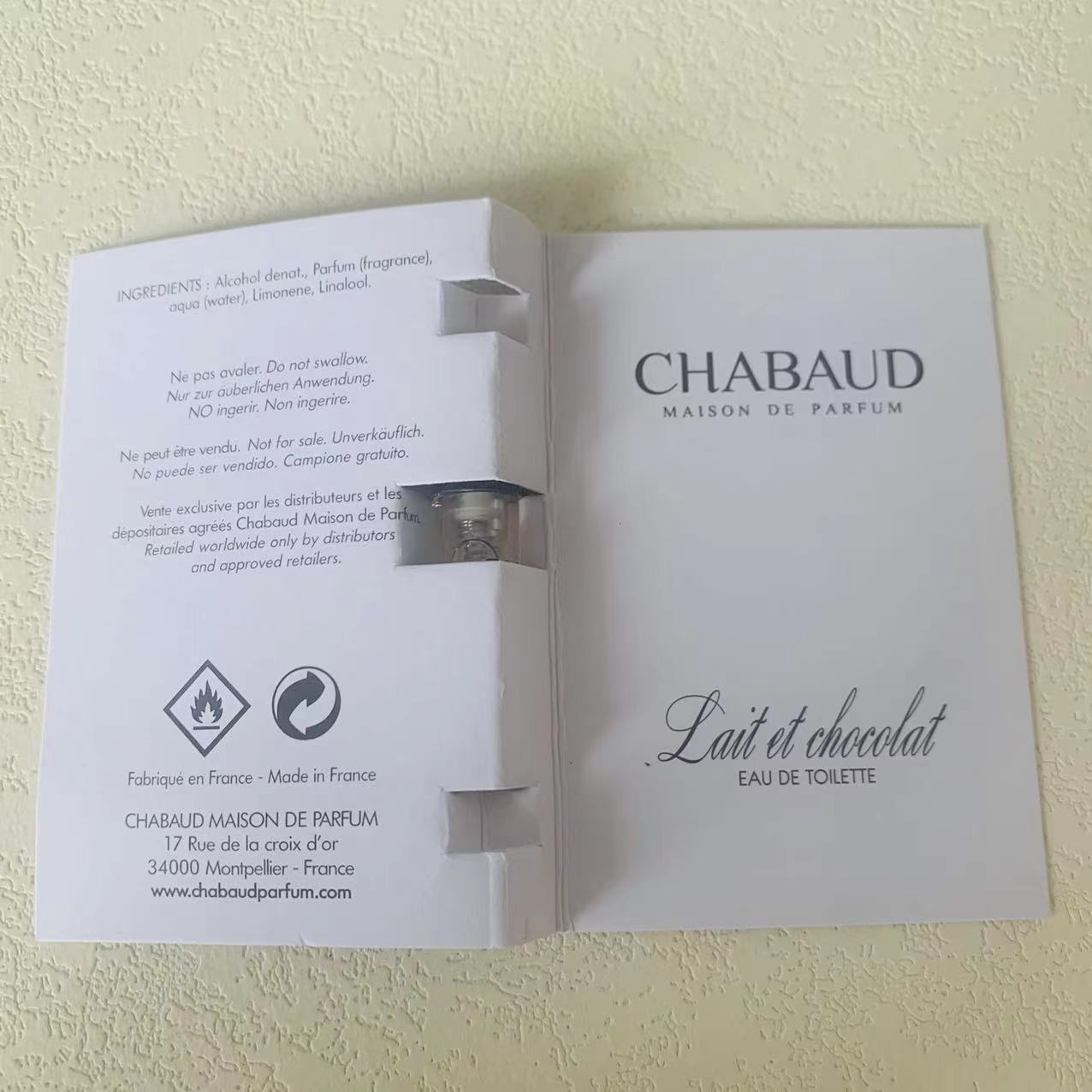 Chabaud Maison de Parfum Lait et Chocolat 1.5ml 3